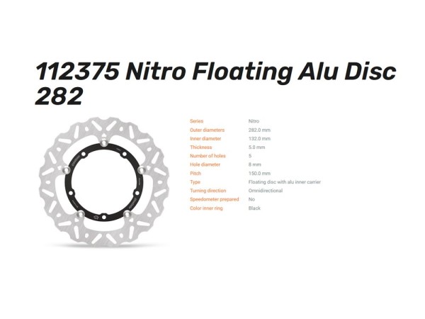 Moto-Master Bremsscheibe Nitro floating vorn passend für Yamaha MT07 MT09 Tracer - 112375