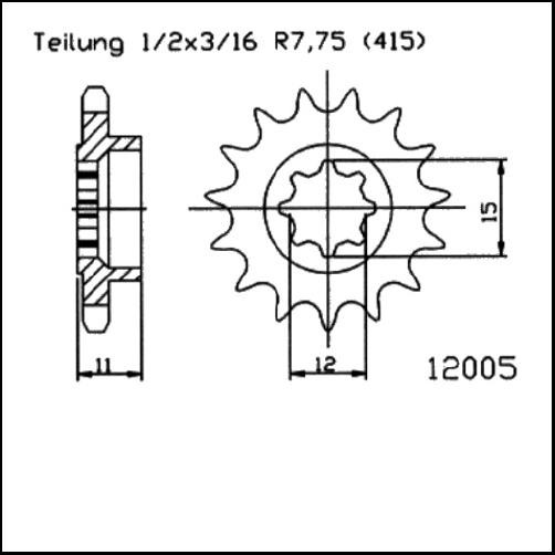 Kettenritzel 11Z - (415)