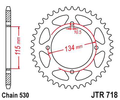 Kettenrad Stahl 44 46 48 Zähne (530) passend für Cagiva Elefant