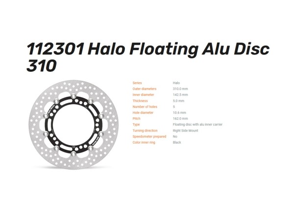 Moto-Master Bremsscheibe vorn Halo Floating passend für Kawasaki - 112301