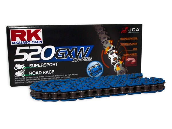 Kettensatz passend für Yamaha WR 450 F (Bj.24-) 520 Kette blau