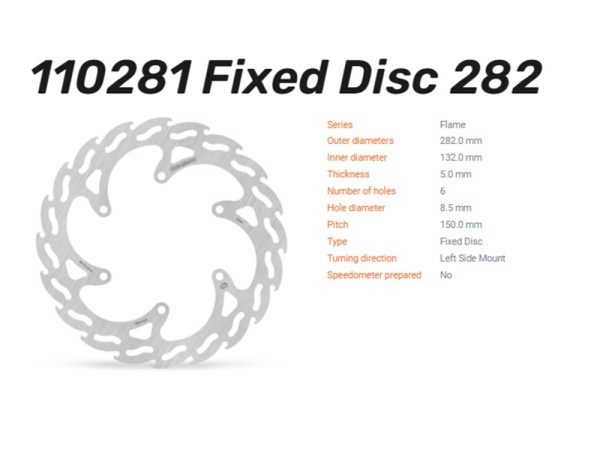 Moto-Master Bremsscheibe Flame hinten passend für Yamaha TDR 125 / XT 600 E / XTZ 660 - 110281