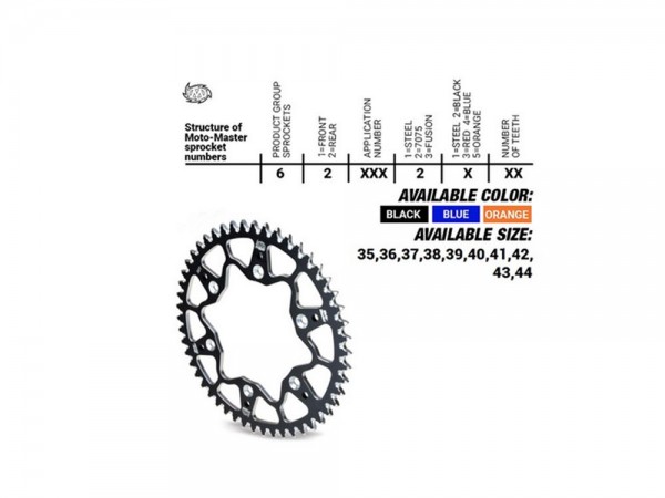 Kettenrad Aluminium 35 bis 50 Zähne (415) passend auf KTM SX50 / SX-E5 / Husqvarna TC50 - MotoMaster