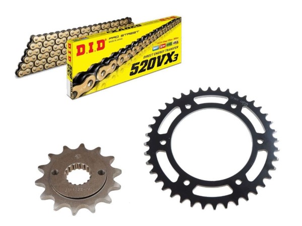 DID Kettensatz passend für Mash X-Ride 650 (Bj.20-) DID 520VX3 X-Ring Kette