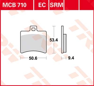 MCB710SRM, mcb 710 srm: Lucas Scheibenbremsbeläge hinten Sinter-Maxi-Scooter MCB710SRM, mcb 710 srm