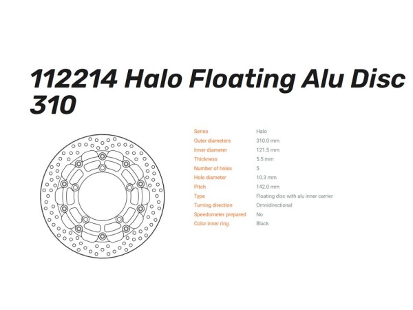 Moto-Master Bremsscheibe Halo Racing 5.5 vorn passend für Suzuki - 112214