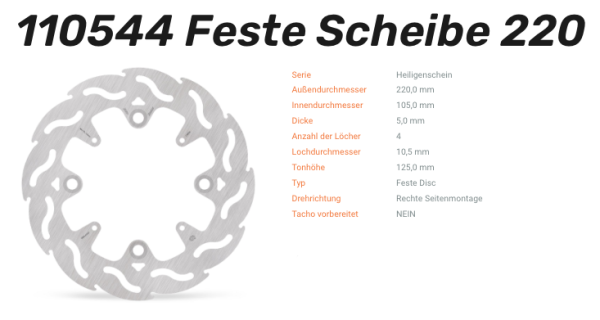 Moto-Master Bremsscheibe Flame hinten passend für Honda - 110544