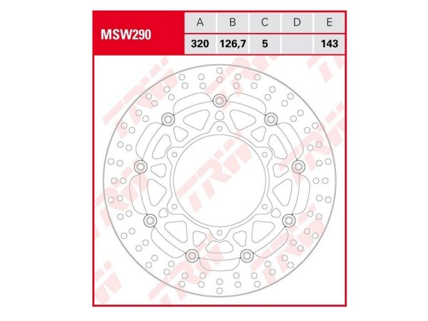 TRW Lucas Bremsscheibe schwimmend vorn passend auf Husqvarna 701 / KTM SMC R 690 - MSW290