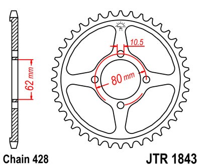 Kettenrad 49 54 Zähne (428) passend für Yamaha TTR 125