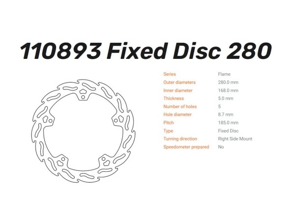 Moto-Master Bremsscheibe Flame hinten passend für Harley Davidson 1250 PanAmerica - 110893