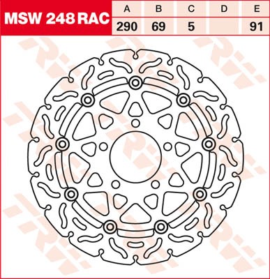 TRW Lucas Racing Bremsscheibe schwimmend vorn MSW 248 RAC mit ABE passend für Suzuki VLR 1800 C 1800