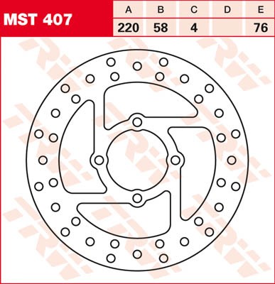 TRW Lucas Bremsscheibe hinten MST 407 mit ABE passend für Yamaha YFS 200 Blaster Bj. 88-05