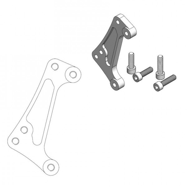 Supermoto Racing Adapterhalterung für 4-Kolben Bremszange BMW / GasGas / Husaberg /