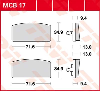 MCB17, mcb 17: Lucas Scheibenbremsbeläge vorn MCB17, mcb 17