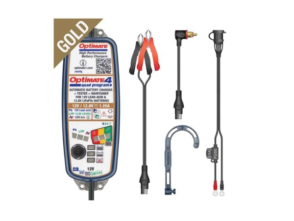 Batterieladegerät OptiMATE 4 Quad Program CAN-bus 9-stufig 12V/ 12.8V 1.25A - TM-630-PR