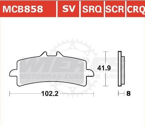 MCB858CRQ, MCB 858 CRQ Lucas Rennsportbremsbelag Sinter-Carbon-Race MCB858CRQ