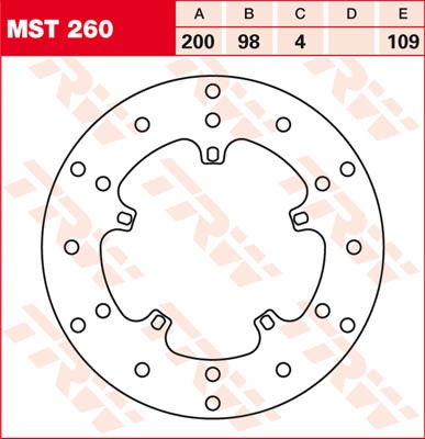 TRW Lucas Bremsscheibe hinten MST 260 mit ABE passend für Piaggio GTX 180 Super Hexagon Bj. 00