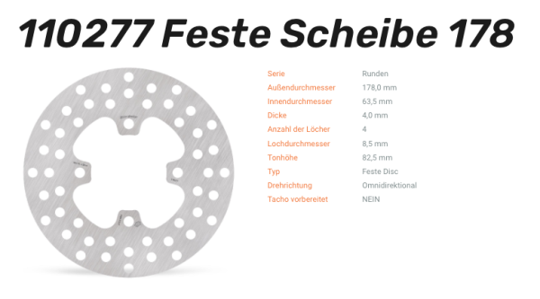 Moto-Master Bremsscheibe Round Disc-Serie vorne passend für Polaris - 110277