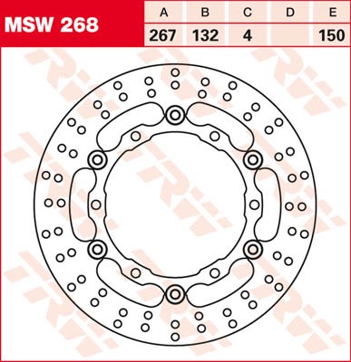 TRW Lucas Bremsscheibe schwimmend vorn MSW 268 mit ABE passend für Yamaha XP 500 T-Max, ABS Bj. 08-1