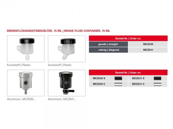 TRW Lucas Bremsflüssigkeitsbehälter 15ml Plastik / Alu MCZ530 MCZ531