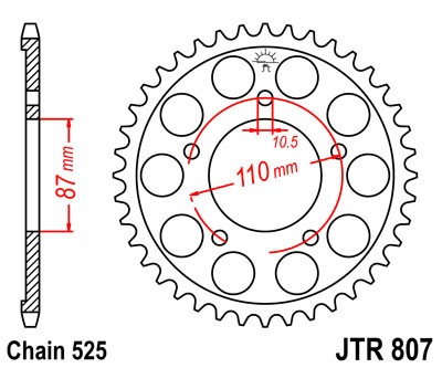 Kettenrad Alu 42 bis 48 Zähne - (525) Suzuki GSF400 GSF650 SV650