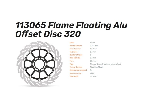 Moto-Master Bremsscheibe Flame Floating 5.5 vorn rechts - 113065