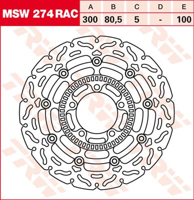 TRW Lucas Racing Bremsscheibe schwimmend vorn MSW 274 RAC mit ABE passend für Kawasaki ER-6 650 F, A