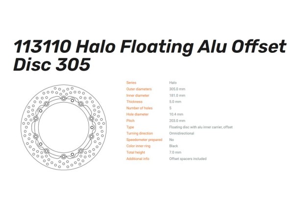 Moto-Master Bremsscheibe Halo floating vorn passend für BMW - 113110