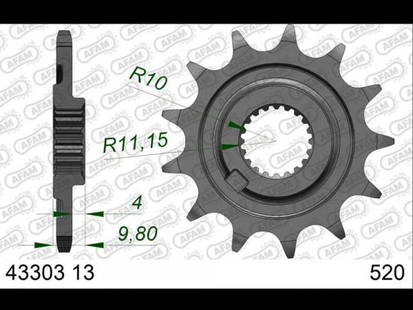 Ritzel Stahl CNC 13 Zähne (520) passend für Sherco Cross Country / Enduro Factory / Racing