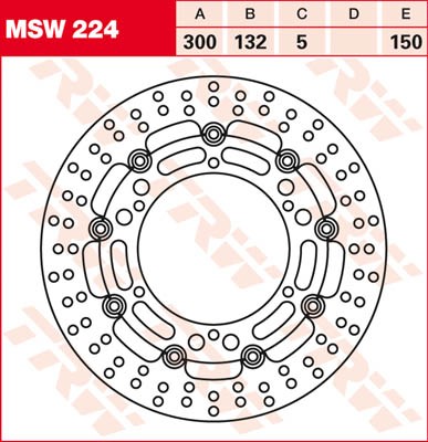 TRW Lucas Bremsscheibe schwimmend vorn MSW224 mit ABE passend für Yamaha BT 1100 Bulldog Bj. 02-06