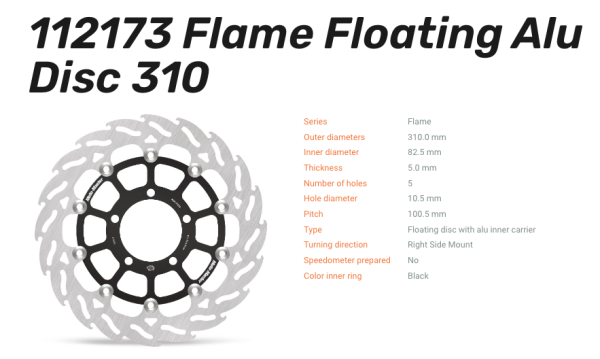 Moto-Master Bremsscheibe Flame Floating Alu-Disc vorne passend für Triumph - 112173
