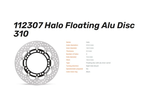 Moto-Master Bremsscheibe vorn Halo Floating 5.5 passend für Kawasaki - 112307