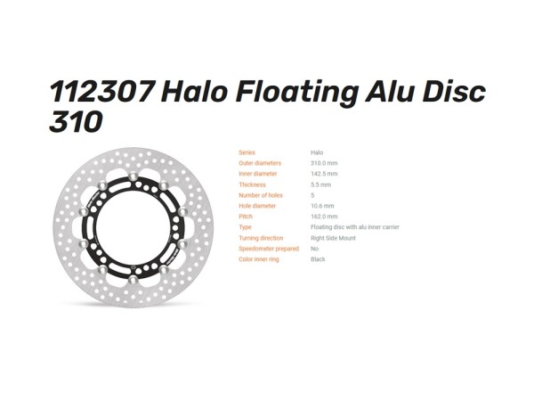 Moto-Master Bremsscheibe vorn Halo Floating 5.5 passend für Kawasaki - 112307