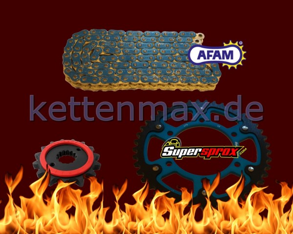 Afam Kettensatz passend für Suzuki GSR 750 WVC5 (Bj.11-15) 525XHR-3 blau rot