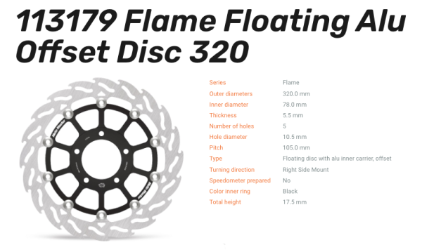 Moto-Master Bremsscheibe Floating-Alu Flame-Racing-Serie vorn passend für Triumph - 113179