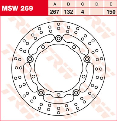 TRW Lucas Bremsscheibe schwimmend vorn MSW 269 mit ABE passend für Yamaha YP 250 R X-Max Bj. 05-09