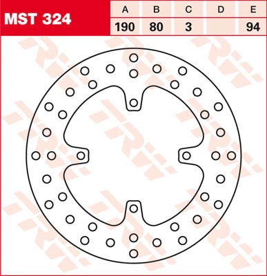 TRW Lucas Bremsscheibe hinten MST 324 mit ABE passend für Honda CRF 150 R Bj. 07-12