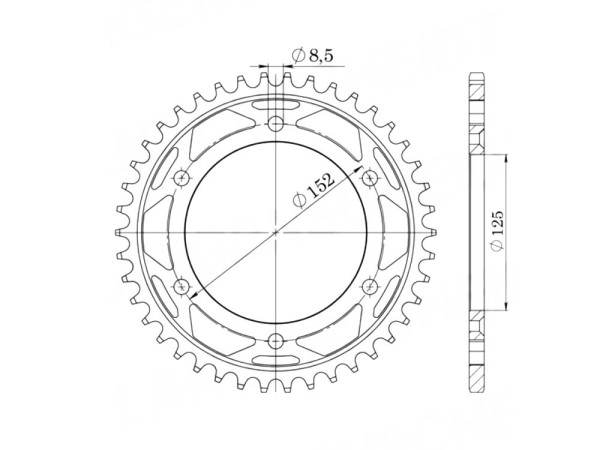 Kettenrad Stahl 48 Zähne passend für Beta RR Modelle ab 2013 (Teilung 520)