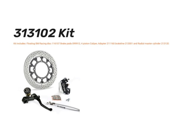 Supermoto Racing-Kit Halo T-Floating Ø 320 / 5,5 mm passend für Triumph TF 250 450 - 313101 313102