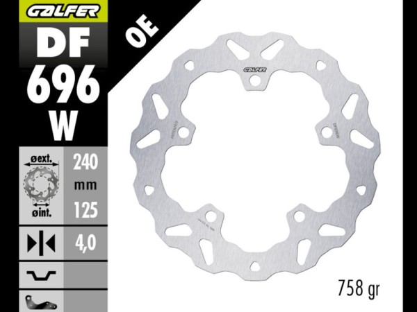 Galfer Bremsscheibe hinten Wave passend für Harley Davidson Sportster RH 1250 - DF996W