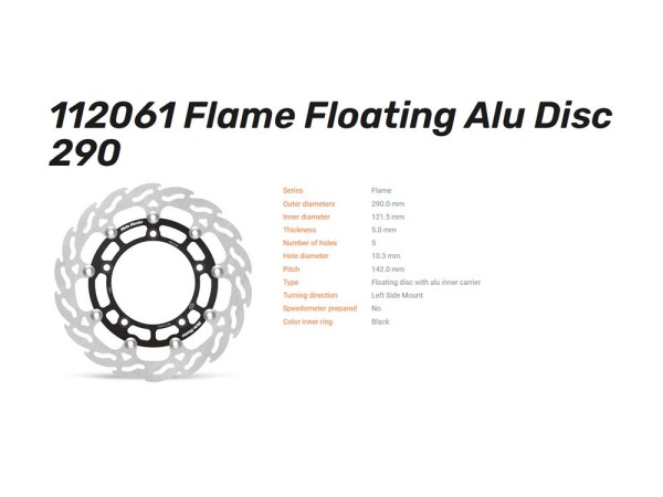 Moto-Master Bremsscheibe vorn Flame Floating Alu Disc 270 links passend für Honda - 112082