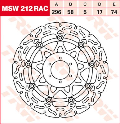 TRW Lucas Racing Bremsscheibe schwimmend vorn MSW 212 RAC mit ABE passend für Honda VFR 750 F Bj. 94