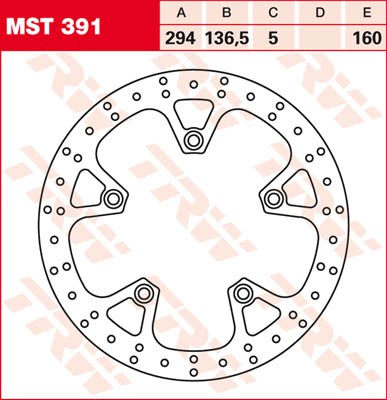 TRW Lucas Bremsscheibe hinten MST 391 mit ABE passend für BMW K 1300 GT ABS Bj. 08-11