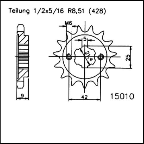 Kettenritzel 19Z - (428)