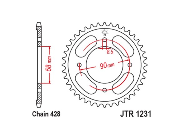 Kettenrad Stahl 35 36 Zähne (428) passend für Honda C 125 Super Cup Umbau 428