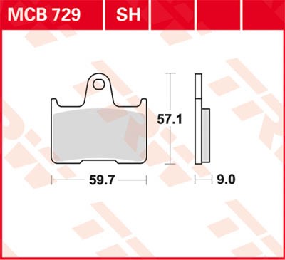 MCB729SH, mcb 729 sh: Lucas Hinterrrad SINTER-Bremsbelag