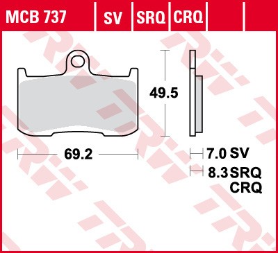 MCB737SRQ, MCB 737SRQ Lucas Rennsportbremsbelag Sinter-Racing MCB737SRQ