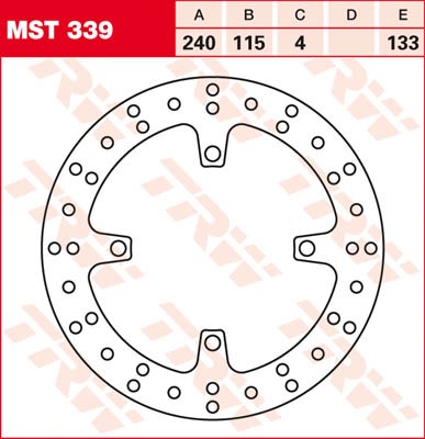 TRW Lucas Bremsscheibe hinten MST 339 mit ABE passend für Kawasaki KX 125 Bj. 03-05