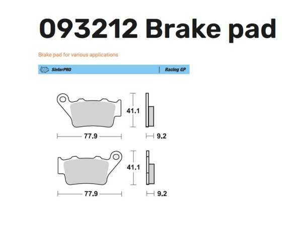 Moto-Master Racing Bremsbelag hinten - 093212