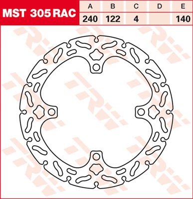 TRW Lucas Racing Bremsscheibe hinten MST 305 RAC mit ABE passend für Suzuki RM-Z 250 Bj. 07-